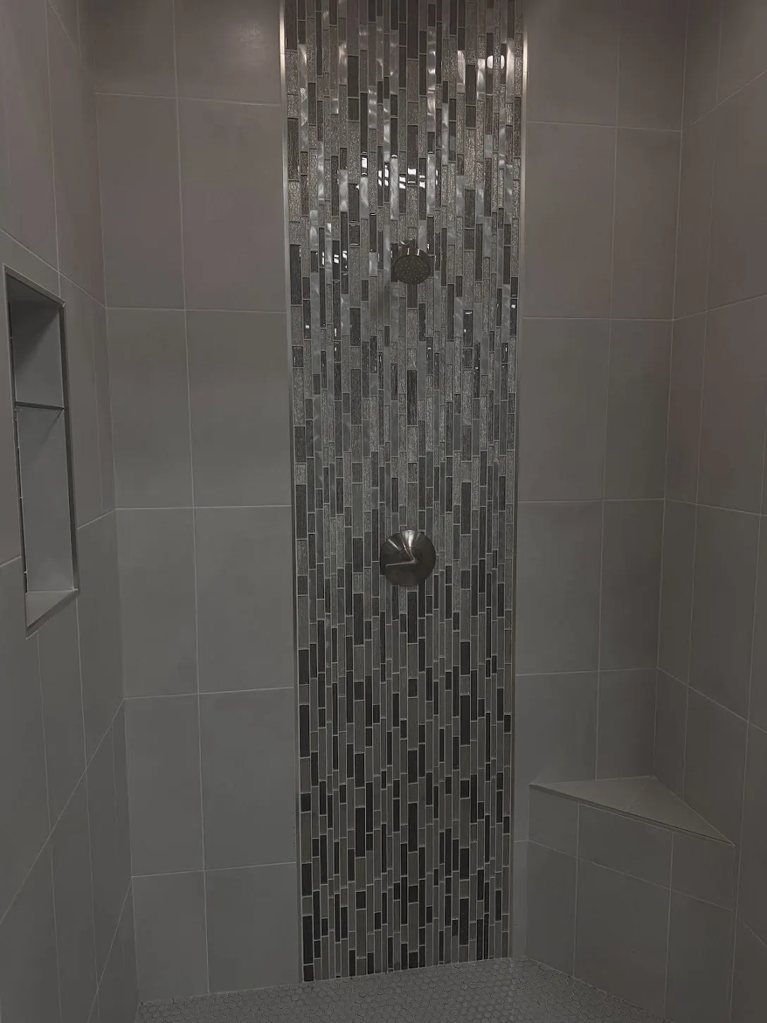 Detailed mosaic tile floor and perimeter edges